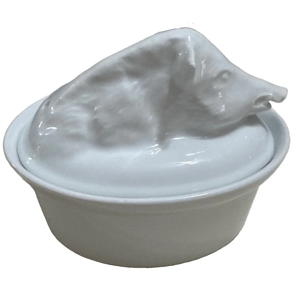 1.5 Quart Oval Casserole & Boar Lid Apilco Classic